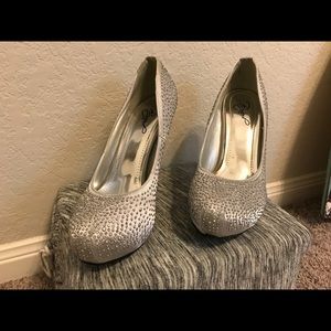 Silver Rhinestone Pumps